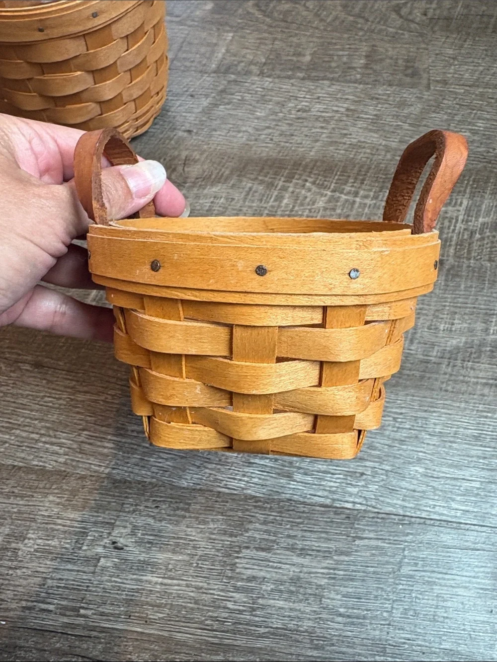 Longaberger Classic Woven Baskets Fruit Basket Handles & Protectors Set of 2
